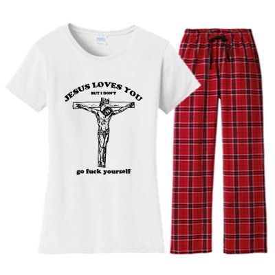 Jesus Loves You But I Dont Women's Flannel Pajama Set