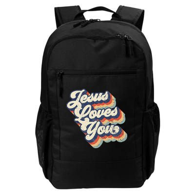 Jesus Loves You Retro Vintage Style Graphic Design Womens Backpack