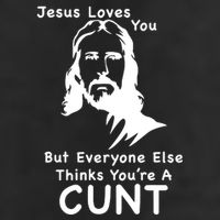 Jesus Loves You But Still A Cunt 7 Panel Mesh Trucker Snapback Hat