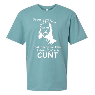 Jesus Loves You But Still A Cunt Sueded Cloud Jersey T-Shirt