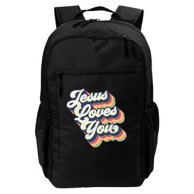 Jesus Loves You Retro Vintage Style Graphic Design Womens Backpack