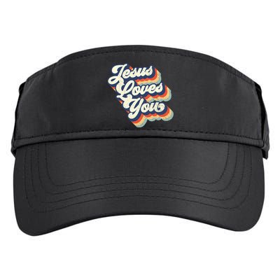 Jesus Loves You Retro Vintage Style Graphic Design Womens Adult Drive Performance Visor