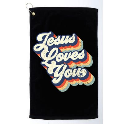 Jesus Loves You Retro Vintage Style Graphic Design Womens Golf Towel
