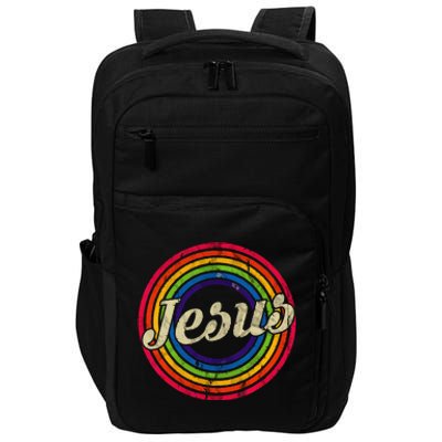 Jesus Loves You Retro Vintage Style Graphic Design Impact Tech Backpack