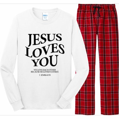 Jesus Loves You We Love Each Other Long Sleeve Pajama Set