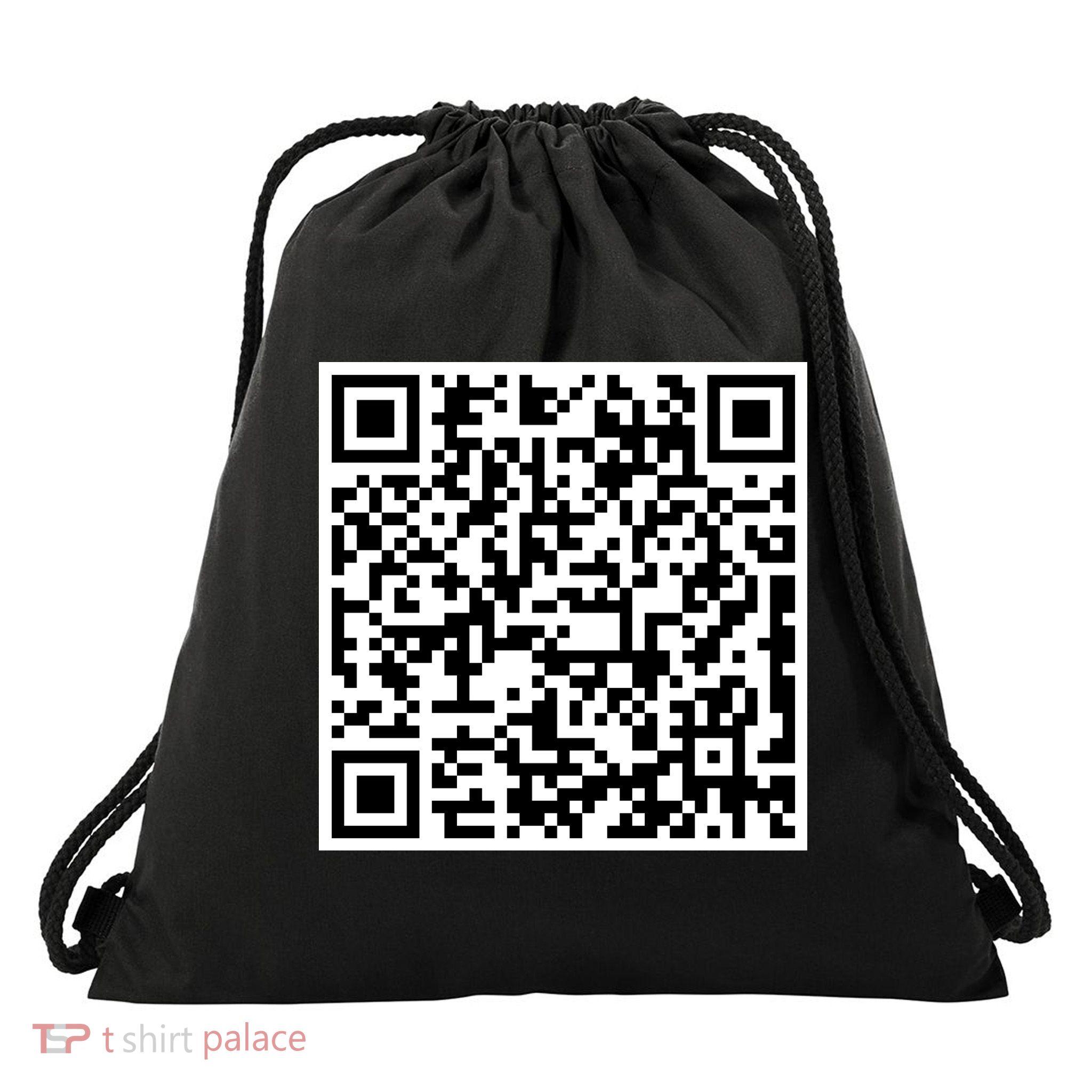 Jesus Loves You QR Code Drawstring Bag