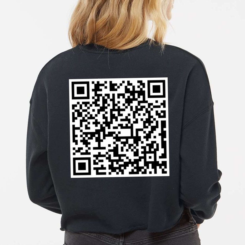 Jesus Loves You QR Code Cropped Pullover Crew