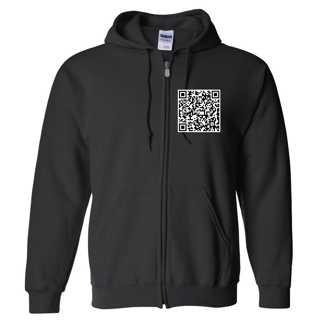 Jesus Loves You QR Code Full Zip Hoodie
