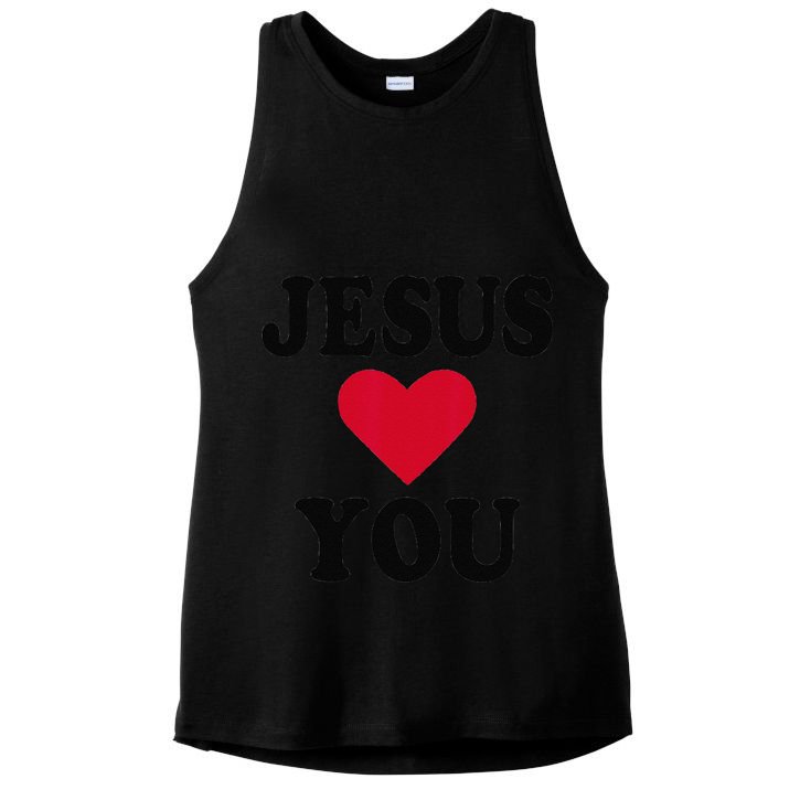 Jesus Loves You Gift Ladies PosiCharge Tri-Blend Wicking Tank