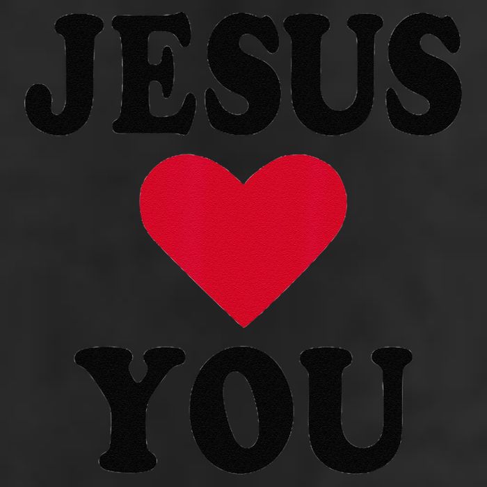 Jesus Loves You Gift 7 Panel Mesh Trucker Snapback Hat