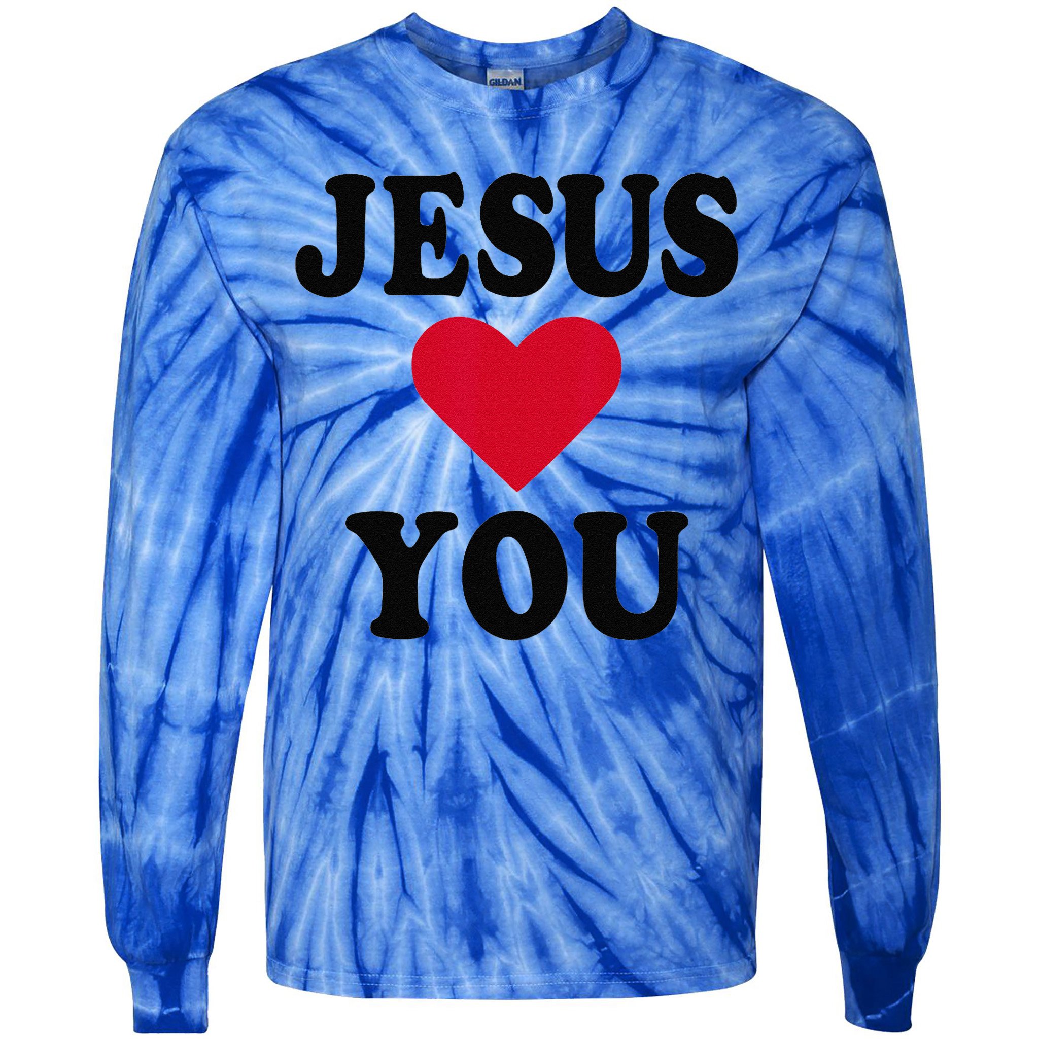 Jesus Loves You Gift Tie-Dye Long Sleeve Shirt