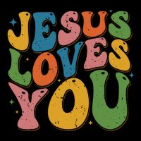 Jesus Loves You Retro Groovy Impact Tech Backpack