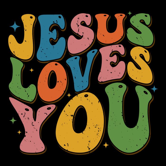 Jesus Loves You Retro Groovy Impact Tech Backpack