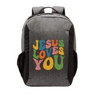 Jesus Loves You Retro Groovy Vector Backpack