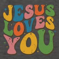 Jesus Loves You Retro Groovy Vector Backpack