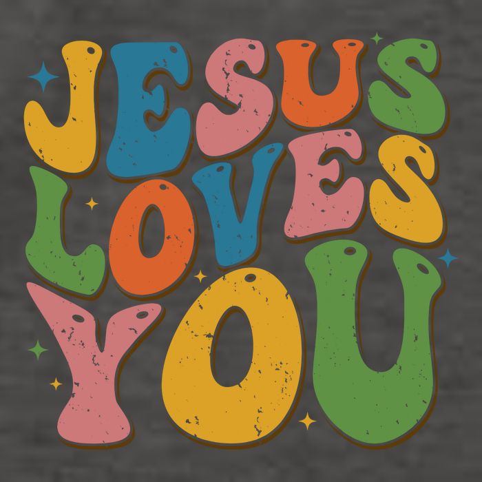 Jesus Loves You Retro Groovy Vector Backpack