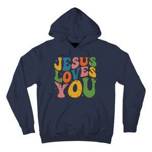 Jesus Loves You Retro Groovy Tall Hoodie