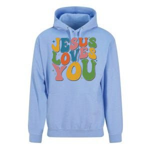 Jesus Loves You Retro Groovy Unisex Surf Hoodie