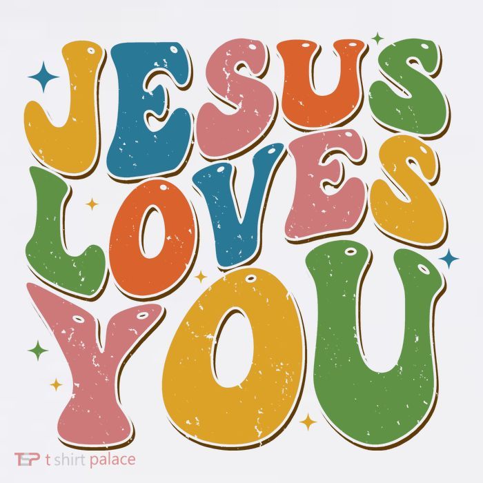 Jesus Loves You Retro Groovy Garment-Dyed Heavyweight T-Shirt