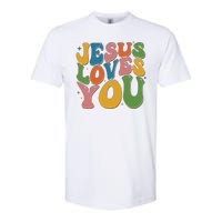 Jesus Loves You Retro Groovy Softstyle CVC T-Shirt