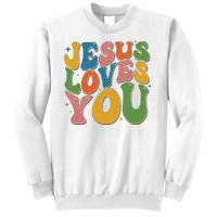 Jesus Loves You Retro Groovy Sweatshirt