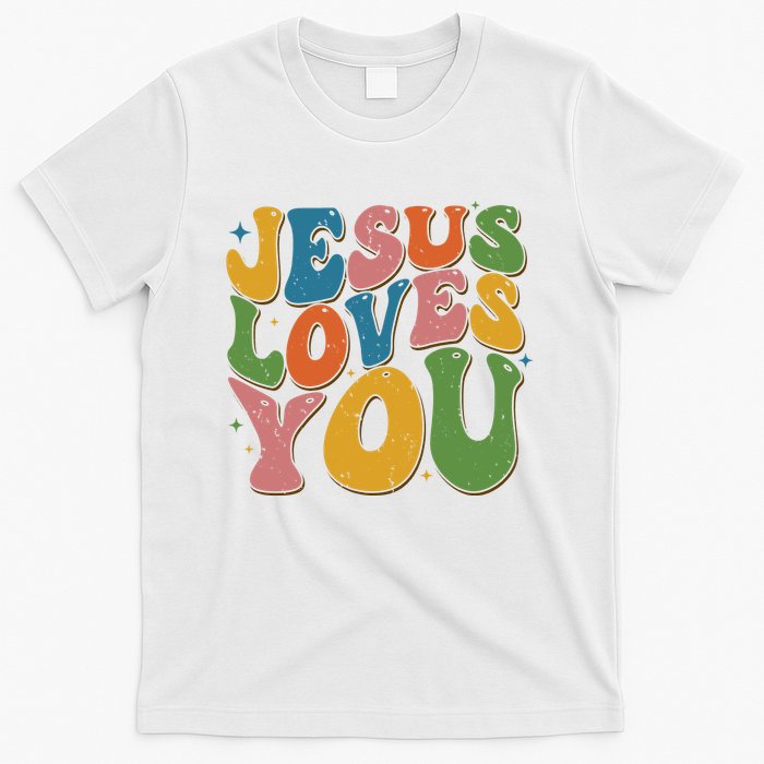 Jesus Loves You Retro Groovy T-Shirt