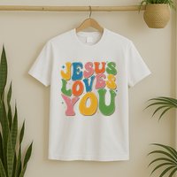 Jesus Loves You Retro Groovy T-Shirt