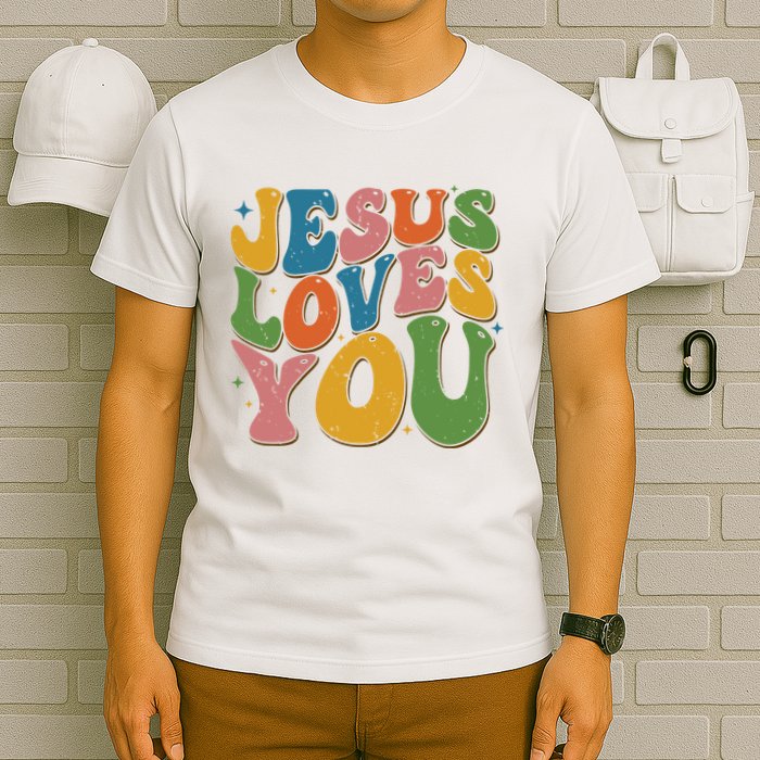 Jesus Loves You Retro Groovy T-Shirt
