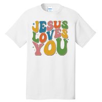 Jesus Loves You Retro Groovy Tall T-Shirt