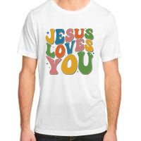 Jesus Loves You Retro Groovy Adult ChromaSoft Performance T-Shirt