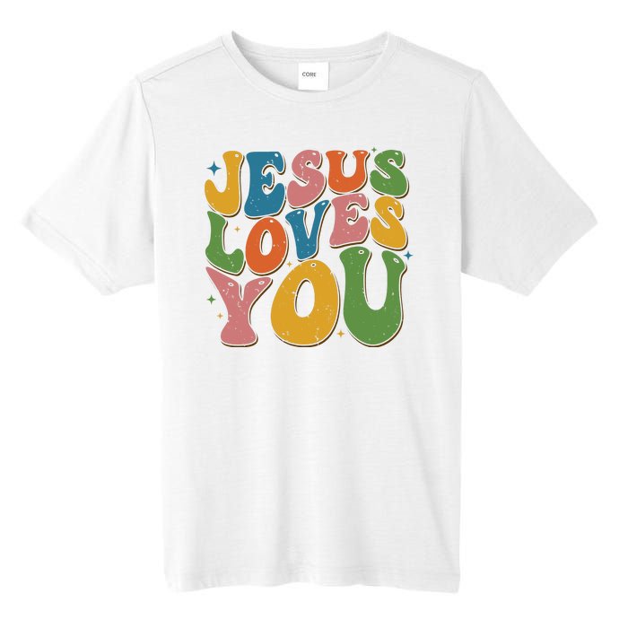 Jesus Loves You Retro Groovy Tall Fusion ChromaSoft Performance T-Shirt