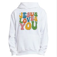 Jesus Loves You Retro Groovy Urban Pullover Hoodie