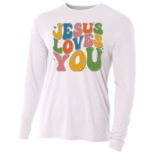 Jesus Loves You Retro Groovy Cooling Performance Long Sleeve Crew