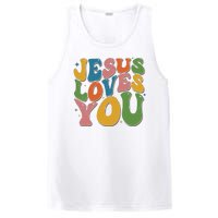 Jesus Loves You Retro Groovy PosiCharge Competitor Tank