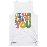 Jesus Loves You Retro Groovy Tank Top