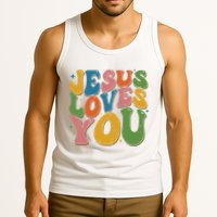 Jesus Loves You Retro Groovy Tank Top