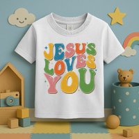 Jesus Loves You Retro Groovy Toddler T-Shirt