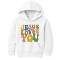 Jesus Loves You Retro Groovy Kids Hoodie
