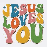 Jesus Loves You Retro Groovy Kids Hoodie
