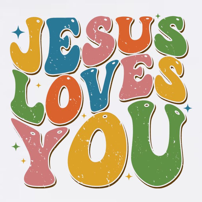 Jesus Loves You Retro Groovy Kids Hoodie