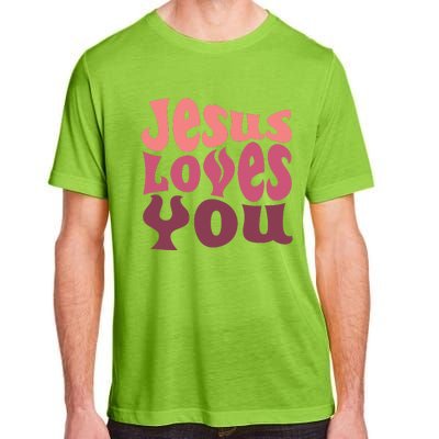 Jesus Loves You Retro Vintage Style Graphic Design Adult ChromaSoft Performance T-Shirt