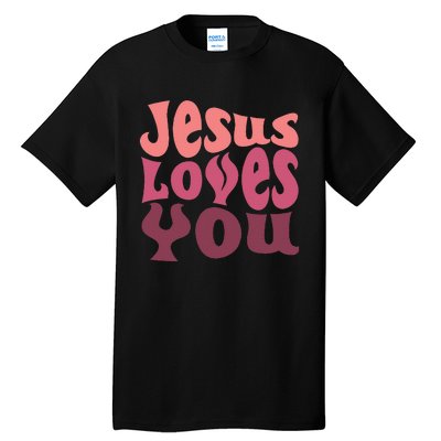 Jesus Loves You Retro Vintage Style Graphic Design Tall T-Shirt