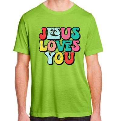 Jesus Loves You Retro Vintage Style Groovy Style Adult ChromaSoft Performance T-Shirt