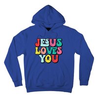 Jesus Loves You Retro Vintage Style Groovy Style Hoodie