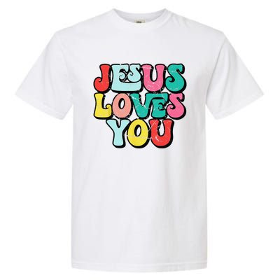 Jesus Loves You Retro Vintage Style Groovy Style Garment-Dyed Heavyweight T-Shirt