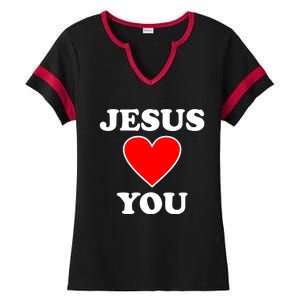 Jesus Loves You Come As You Are Ladies Halftime Notch Neck Tee