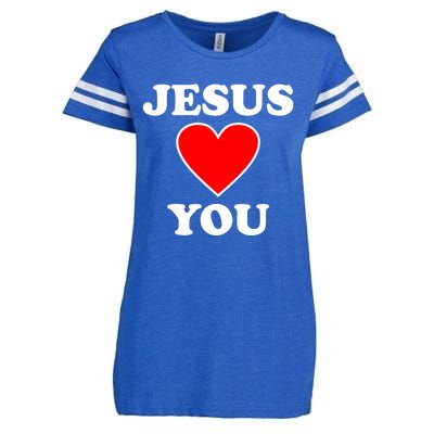 Jesus Loves You Come As You Are Enza Ladies Jersey Football T-Shirt