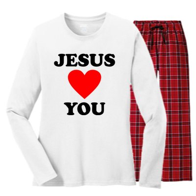 Jesus Loves You Come As You Are Women's Long Sleeve Flannel Pajama Set 