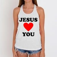 Jesus Loves You Come As You Are Women's Knotted Racerback Tank