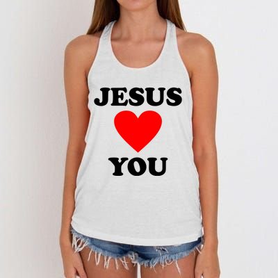 Jesus Loves You Come As You Are Women's Knotted Racerback Tank